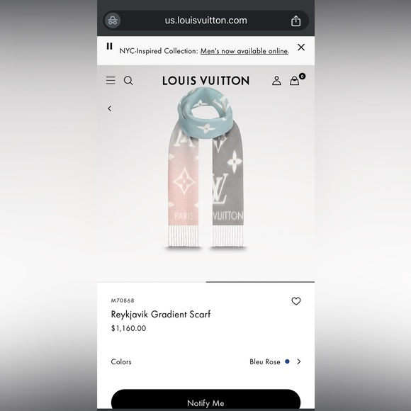 LV Reykjavik Gradient 100% cashmere Scarf - Picture 7 of 7